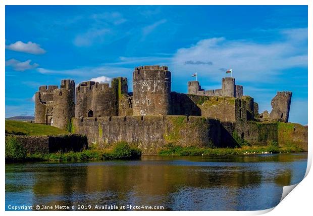 A Fortress in Caerphilly Print by Jane Metters