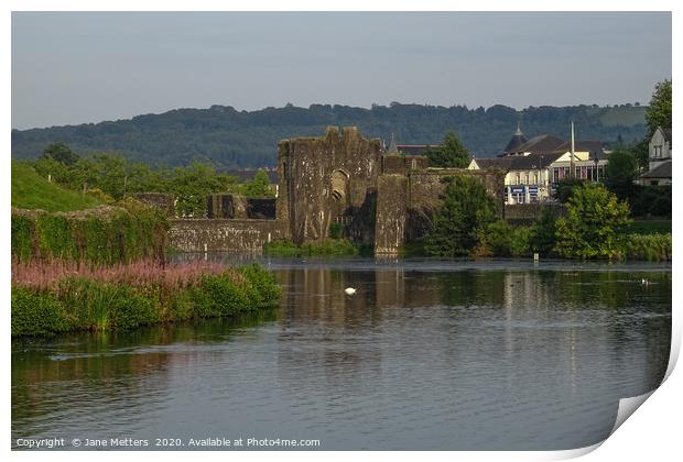 Caerphilly Moat Print by Jane Metters