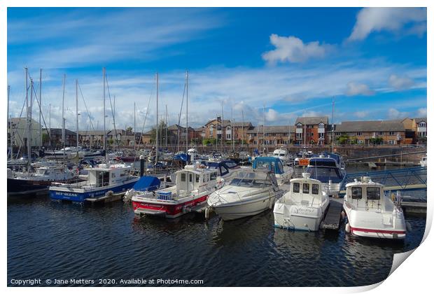 Boats in the Marina Print by Jane Metters