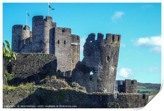 The Leaning Tower of Caerphilly  Print by Jane Metters