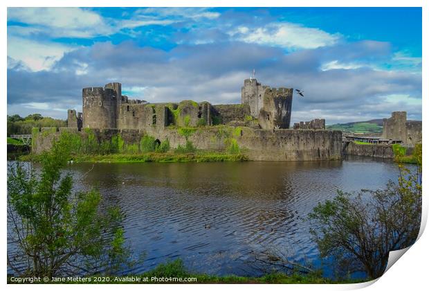Caerphilly Castle Print by Jane Metters