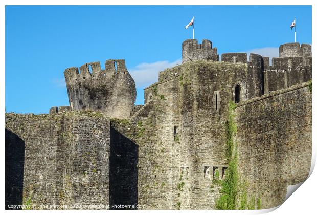 Caerphilly Castle’s Leaning Tower Print by Jane Metters