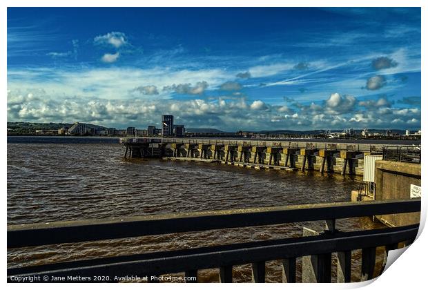 Cardiff Barrage  Print by Jane Metters
