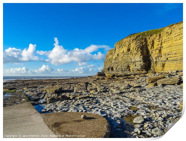 Rocks and Cliffs Print by Jane Metters