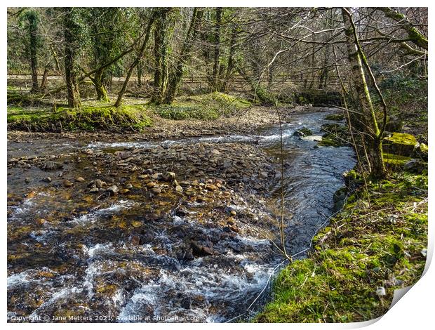 The River Garw  Print by Jane Metters