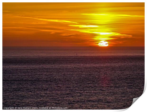 Sunset behind the Sea  Print by Jane Metters