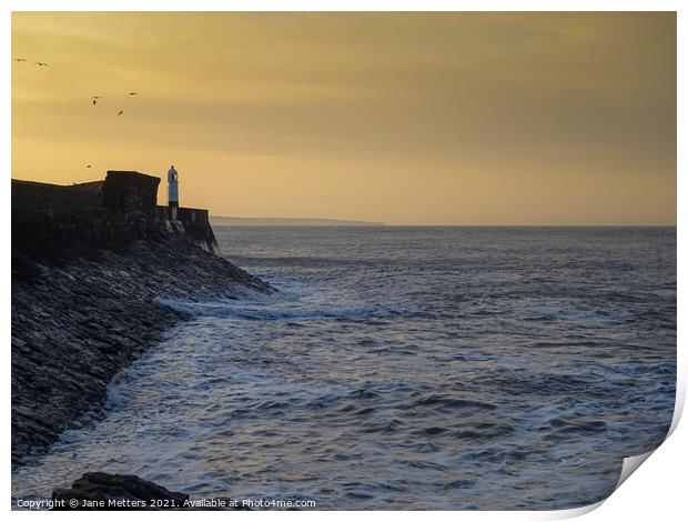 Porthcawl Lighthouse Print by Jane Metters