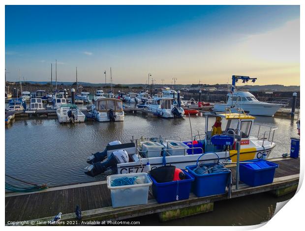 Porthcawl Harbour Print by Jane Metters