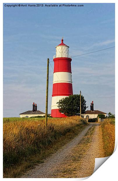 Happisburgh Lighthouse North Norfolk Print by Avril Harris