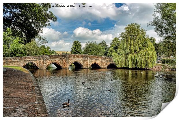 5 Arches of Bakewell Bridge Print by Avril Harris