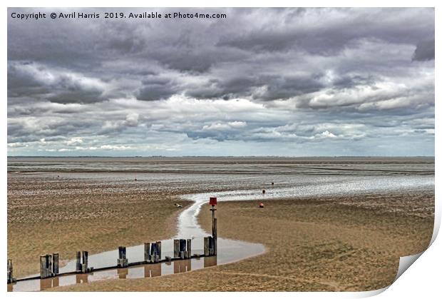 Cleethorpes Beach Lincolnshire Print by Avril Harris