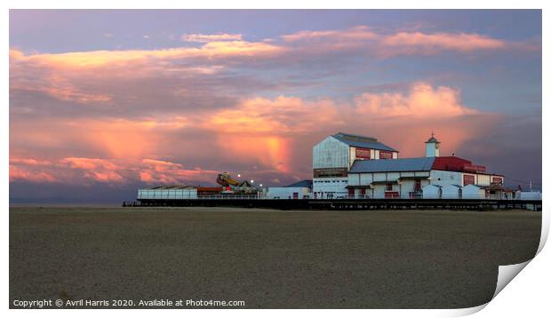 Brittania pier Great Yarmouth Print by Avril Harris