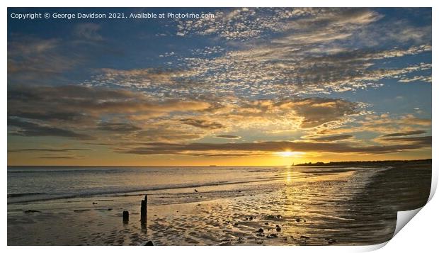 Rustic Beach Sunrise Print by George Davidson