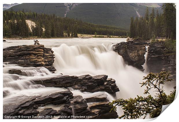 Athabasca Falls 01 Print by George Davidson