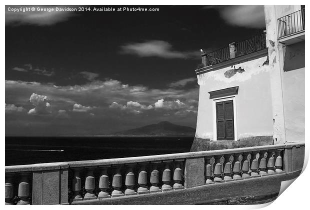 Vesuvius View - Mono Print by George Davidson