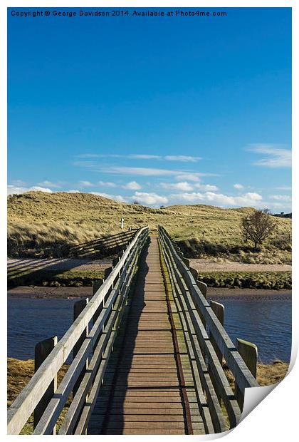 Bridge Over Brunton Burn Print by George Davidson