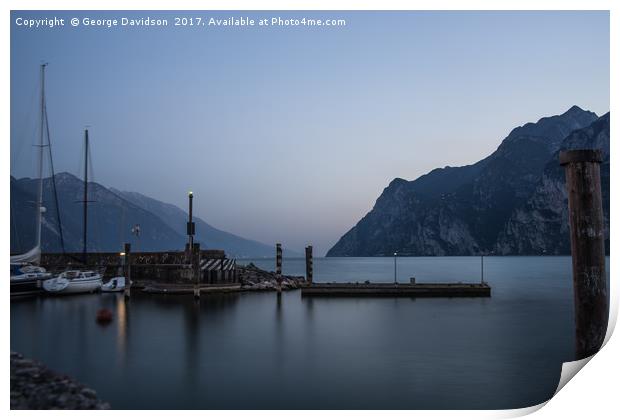 Riva Del Garda at Night 04 Print by George Davidson