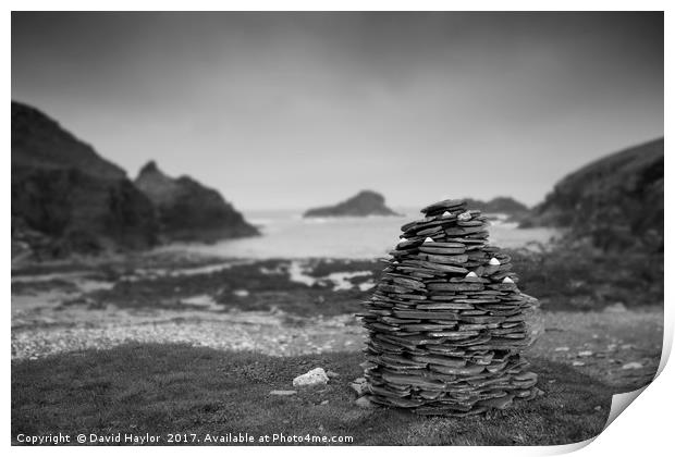 Cairn on the Shore Print by David Haylor