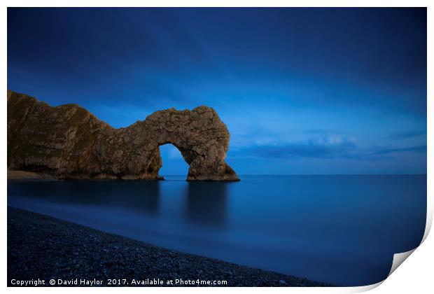 Durdle Door Blue Sunset Print by David Haylor